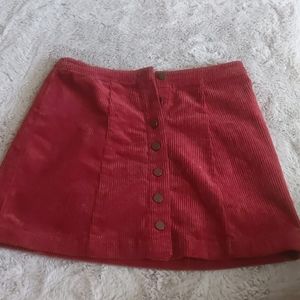 Red button down skirt